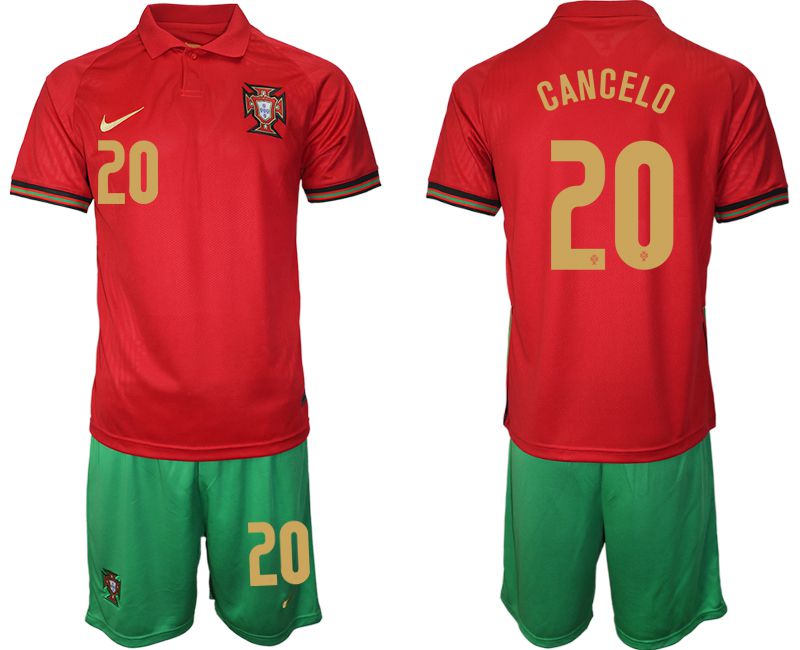 Men 2020-2021 European Cup Portugal home red #20 Nike Soccer Jersey->portugal jersey->Soccer Country Jersey